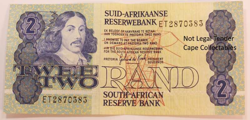 South Africa 2 Rand Bank Note 1984 de Kock Circulated EF