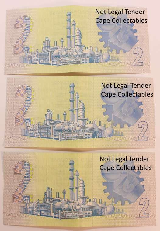 3 x South Africa 2 Rand Bank Note 1984 de Kock Circulated (Three Sequential) EF