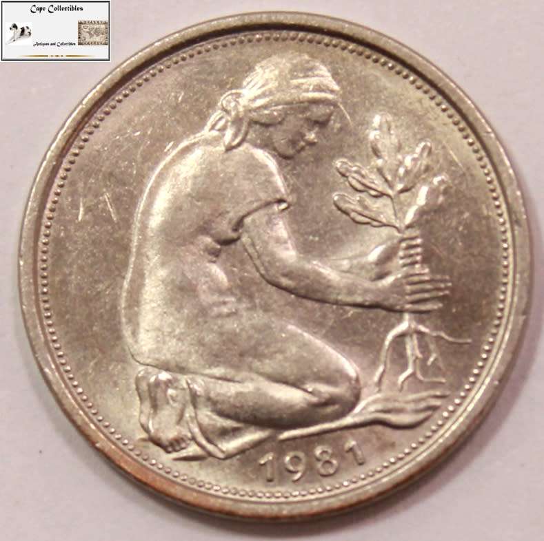 Germany 50 Pfennig Coin 1981 Circulated