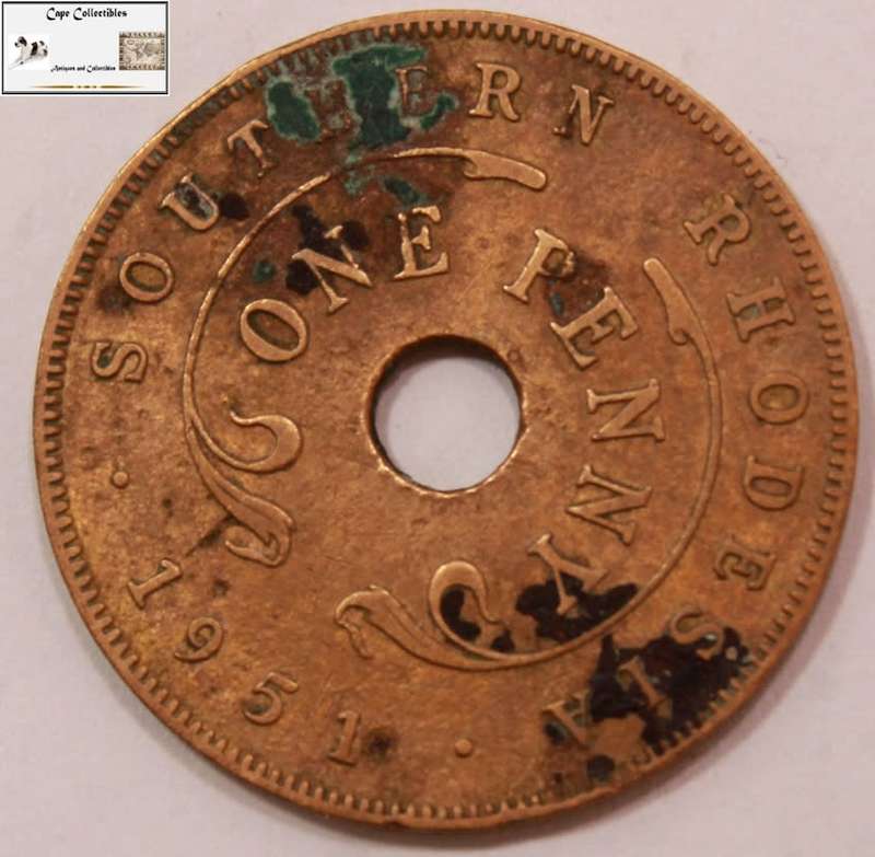 Southern Rhodesia 1951 1 Penny Coin Circulated