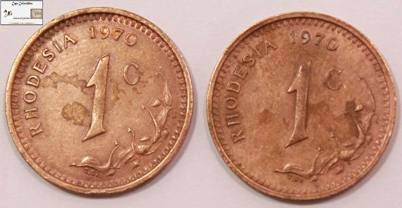 Rhodesia 1 Cent Coin 2 x 1970 (Two Coins) Circulated