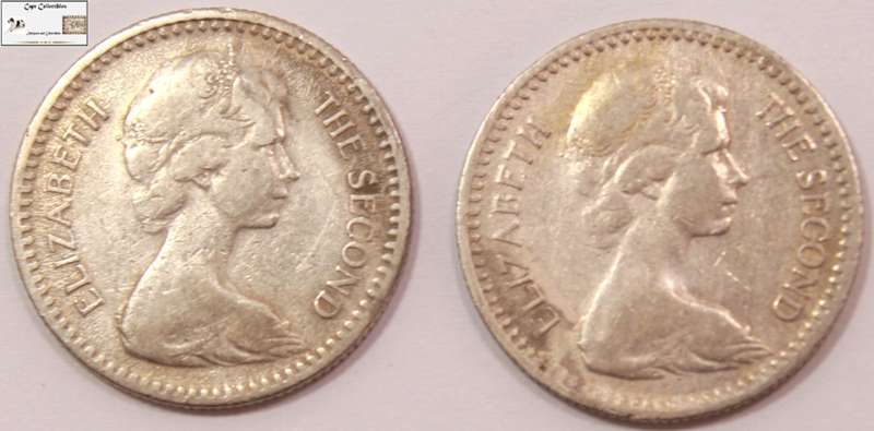 Rhodesia 1 Shilling 10 Cent 2 x 1964 Coins (Two Coins) Circulated