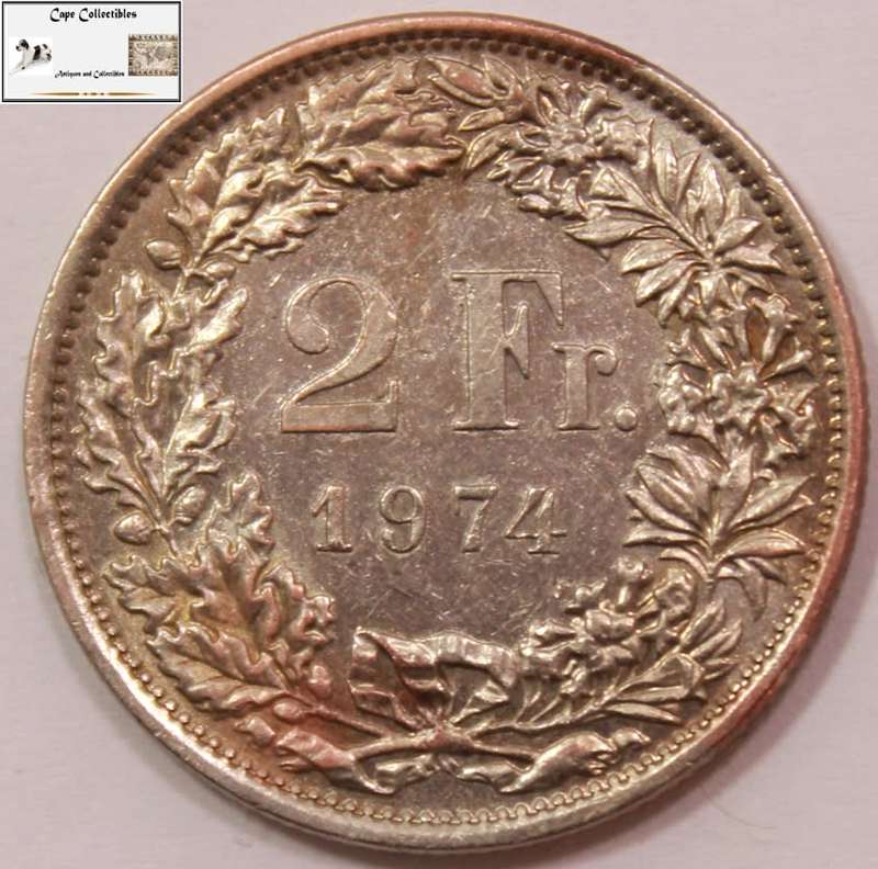 Switzerland 2 Franc 1974 Coin Circulated