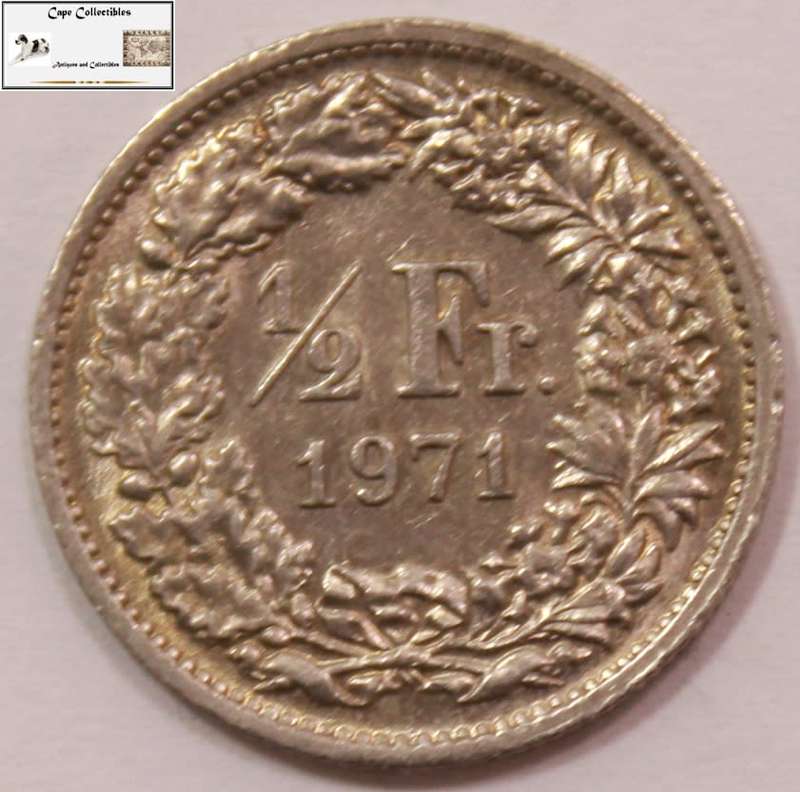 Switzerland 1/2 Franc 1971 Coin Circulated