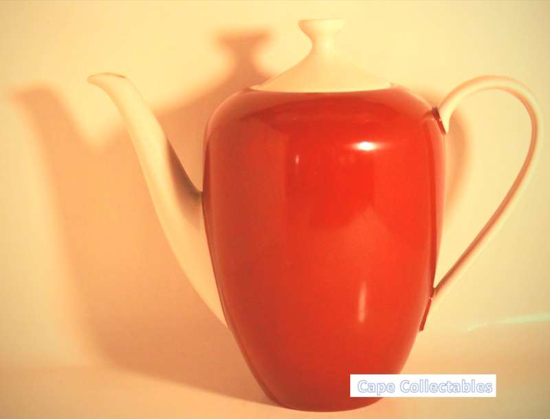 `Coffee Shops- Elegant Red and White Teapot` Original Digital Download Stock Photo