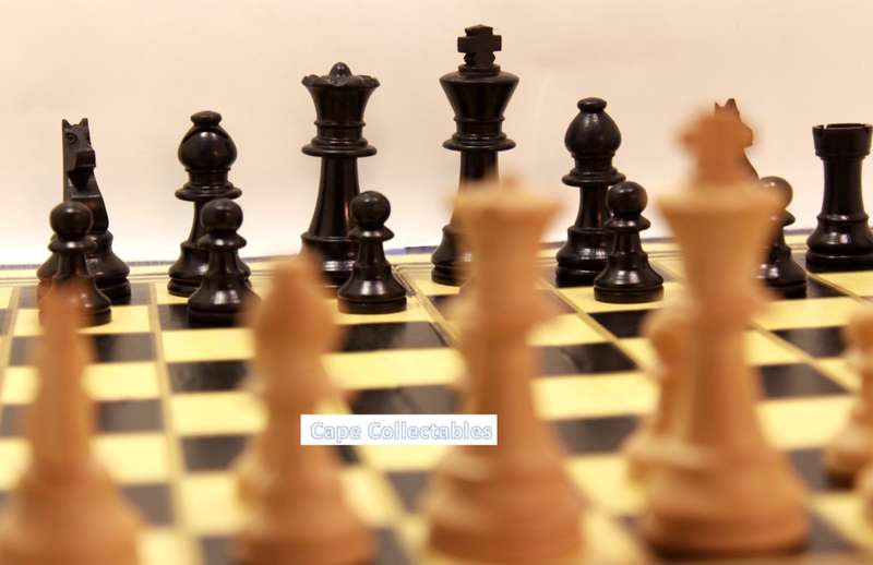 `Chess Board with Pieces Black King and Queen Behind Pawns` Original Digital Download Stock Photo