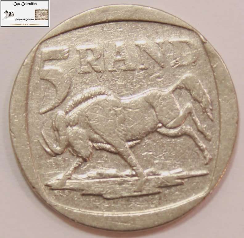 South Africa 5 Rand Coin 2001 Iningizimu Afrika Circulated