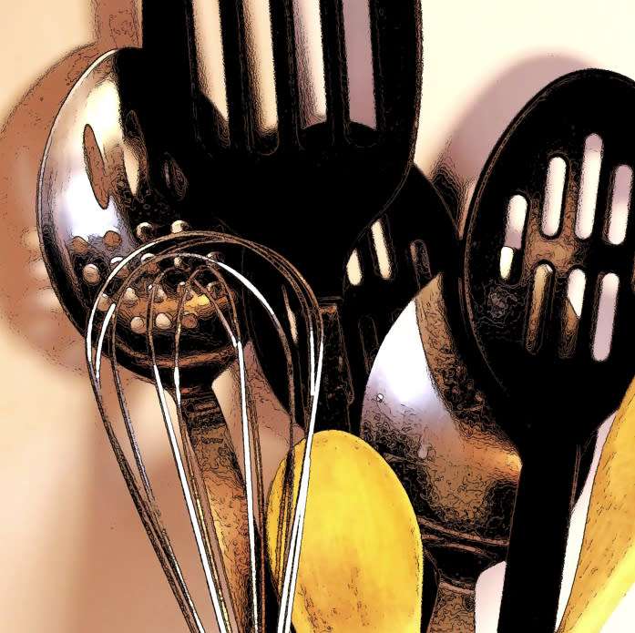 `Kitchen Utensils Cooking and Baking Sketch Image` Original Digital Download Stock Photo