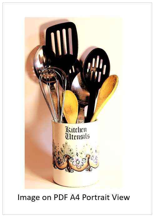 `Kitchen Utensils Cooking and Baking Sketch Image` Original Digital Download Stock Photo