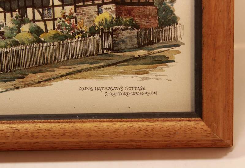 Anne Hathaway`s Cottage, Stratford Upon Avon, Small Framed Print of Painting by Kenneth A Bromley