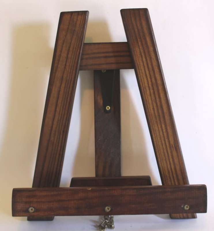 Dark Stained Wooden Easel for Picture Frames