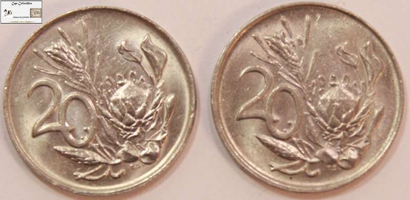 South Africa 20 Cent 1984 x 2 (Two) Coins XF40 Circulated