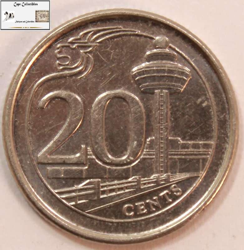 Singapore 20 Cent 2016 Coin Circulated