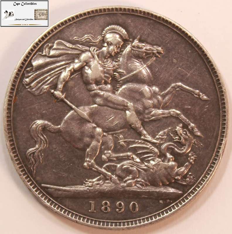 United Kingdom 1 Crown Queen Victoria 1890 Coin Circulated