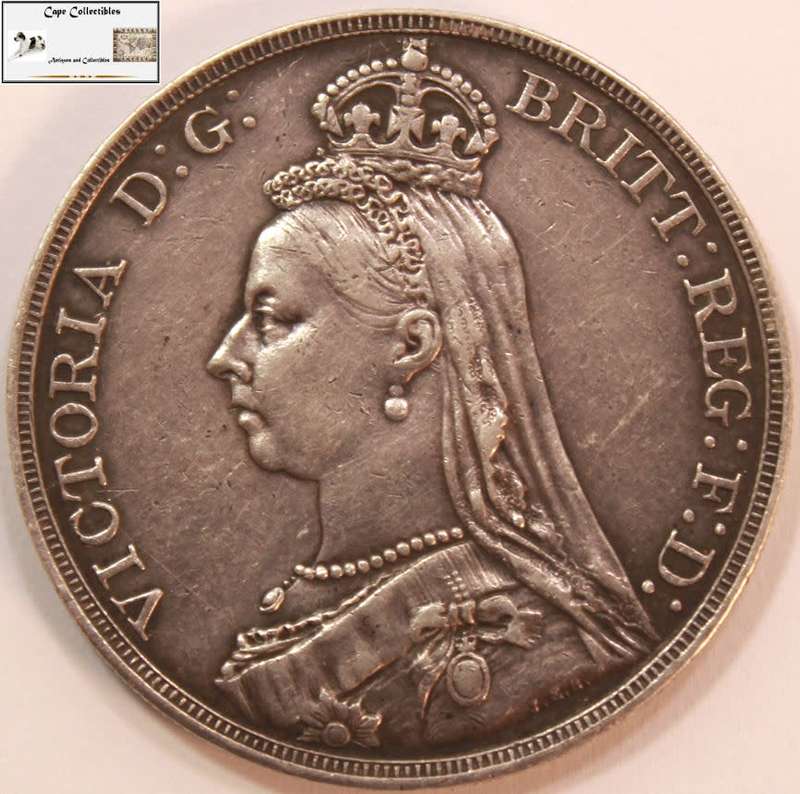 United Kingdom 1 Crown Queen Victoria 1890 Coin Circulated
