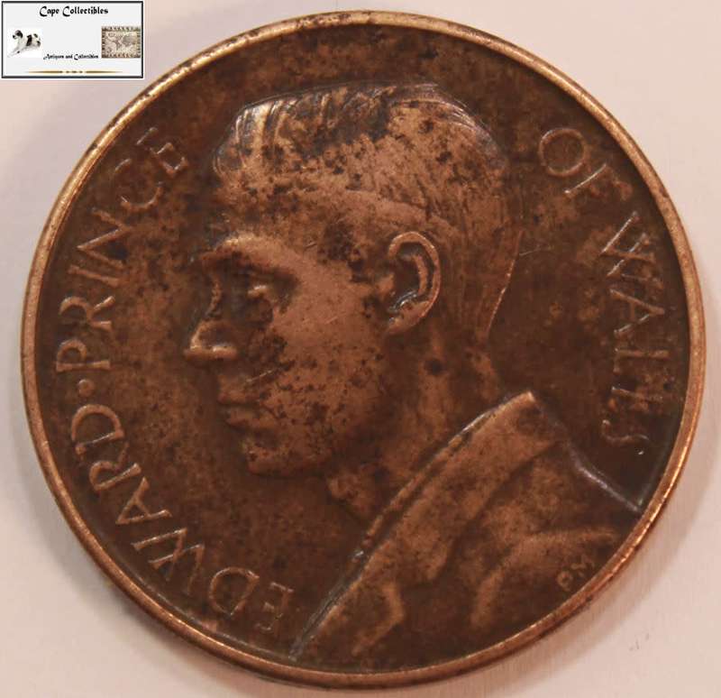 Edward Prince Of Wales Medal Cape Town 1925 VF20 Circulated