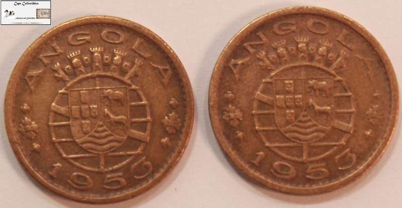 Angola 50 Centavos 1953 x 2 (Two Coins) Circulated
