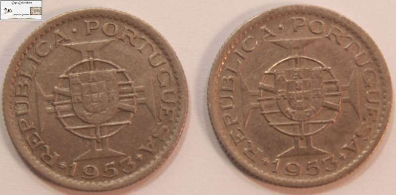 Angola 2.50 Escudos 1953 x 2 (Two Coins) Circulated