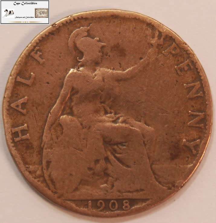 United Kingdom 1/2 Penny 1908 Coin Circulated