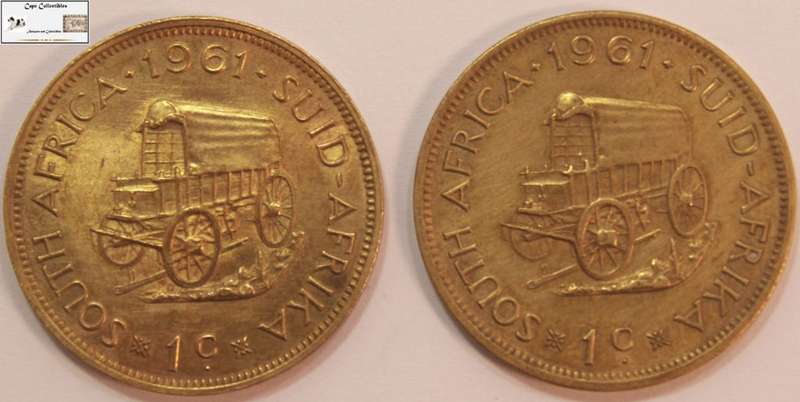 South Africa 1 Cent 1961 x 2 (Two Coins) Circulated