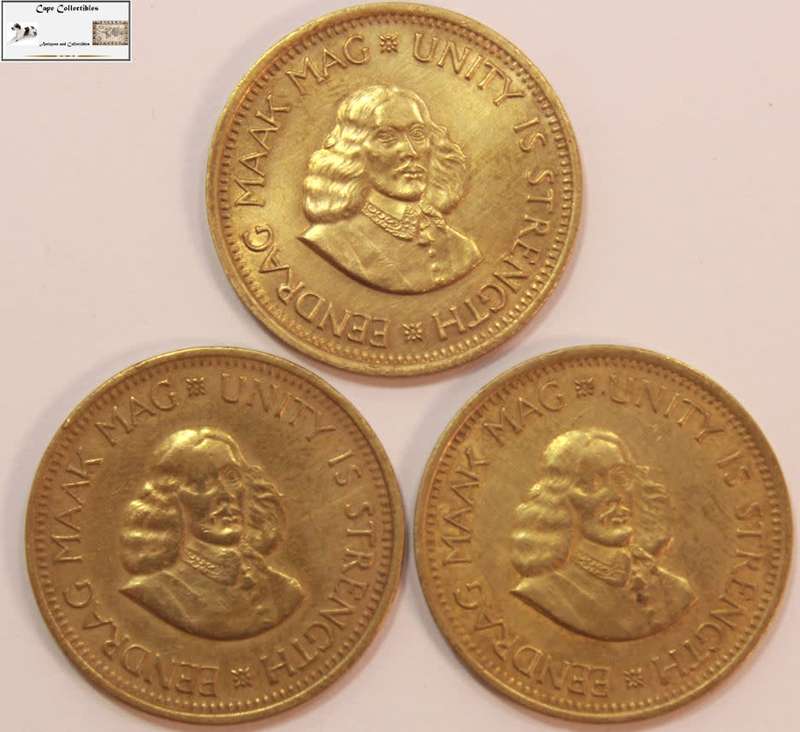 South Africa 1/2 Cent 1962 x 3  (Three Coins) Circulated