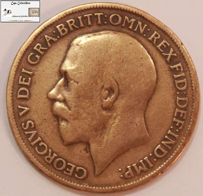 United Kingdom 1919 1 Penny Coin Circulated
