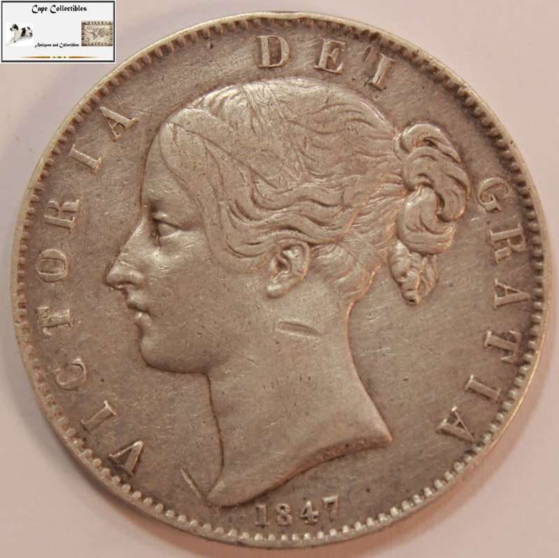 United Kingdom 1 Crown Queen Victoria `Young Head` 1847 Coin Circulated