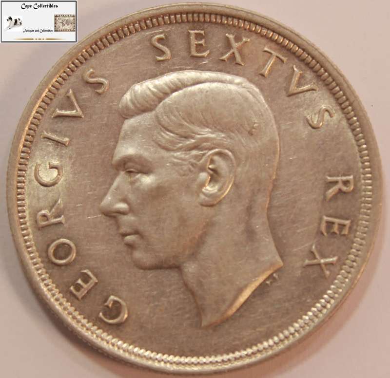 South Africa 5 Shillings 1952 Coin XF40 Cape Town Anniversary Circulated