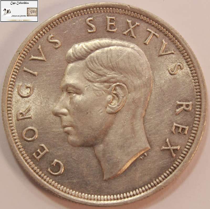 South Africa 5 Shillings 1952 Coin Cape Town Anniversary Circulated