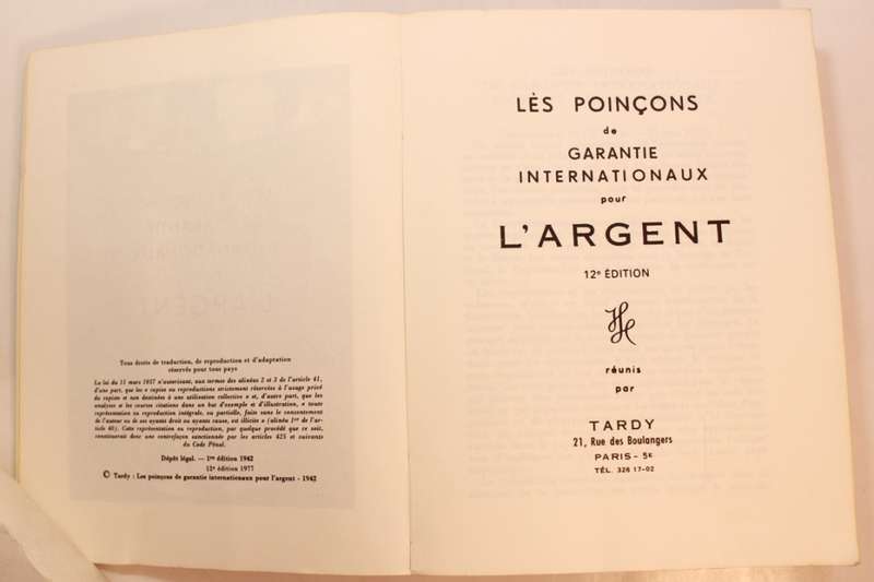 `Les Poincons de Garantie Internationaux Pour L`Argent` Silver-Hallmarks French 1977 Softcover