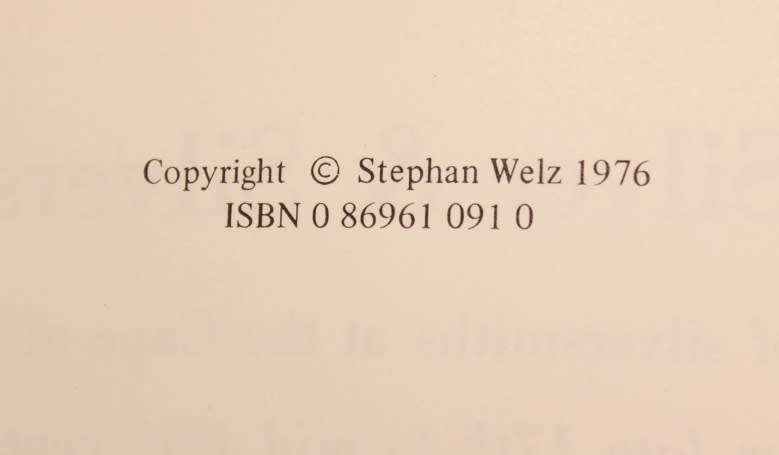 Cape Silver and Silversmiths by Stephan Welz Hardcover Book