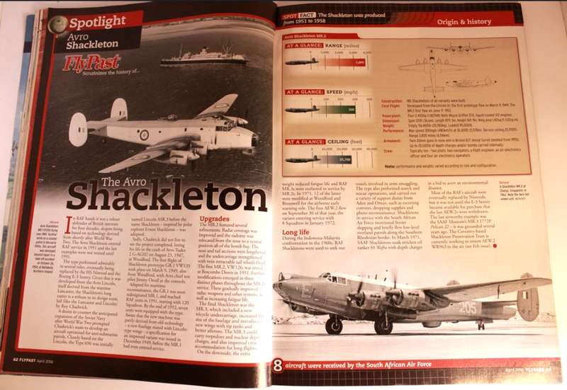Flypast Aviation Heritage `Avro Shackleton Spotlight` Magazine UK April 2016