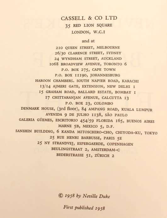 Neville Duke`s Book Of Flight Edited by Edward Lanchbery Hardcover Book