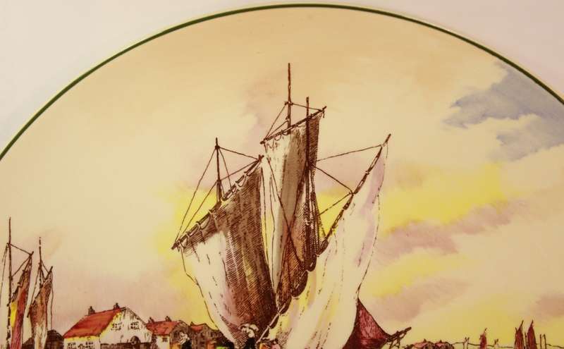 Vintage Royal Doulton `Home Waters` By W.E Grace D6434 Wall Plate