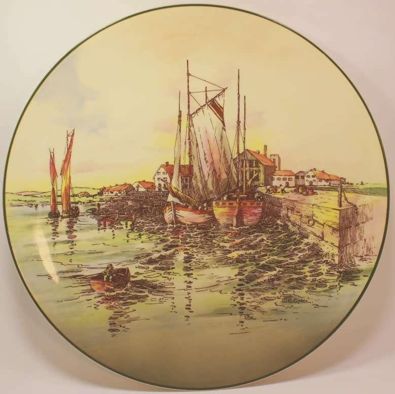 Vintage Royal Doulton `Home Waters` By W.E Grace D6434 Wall Plate