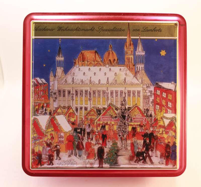 Aachener Weihnachtsmarkt Spezialitaten von Lambertz Chocolate Tin (Empty)