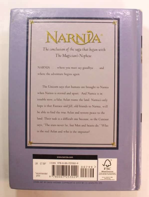 The Chronicles of Narnia `The Last Battle` by C.S. Lewis Hardcover Book