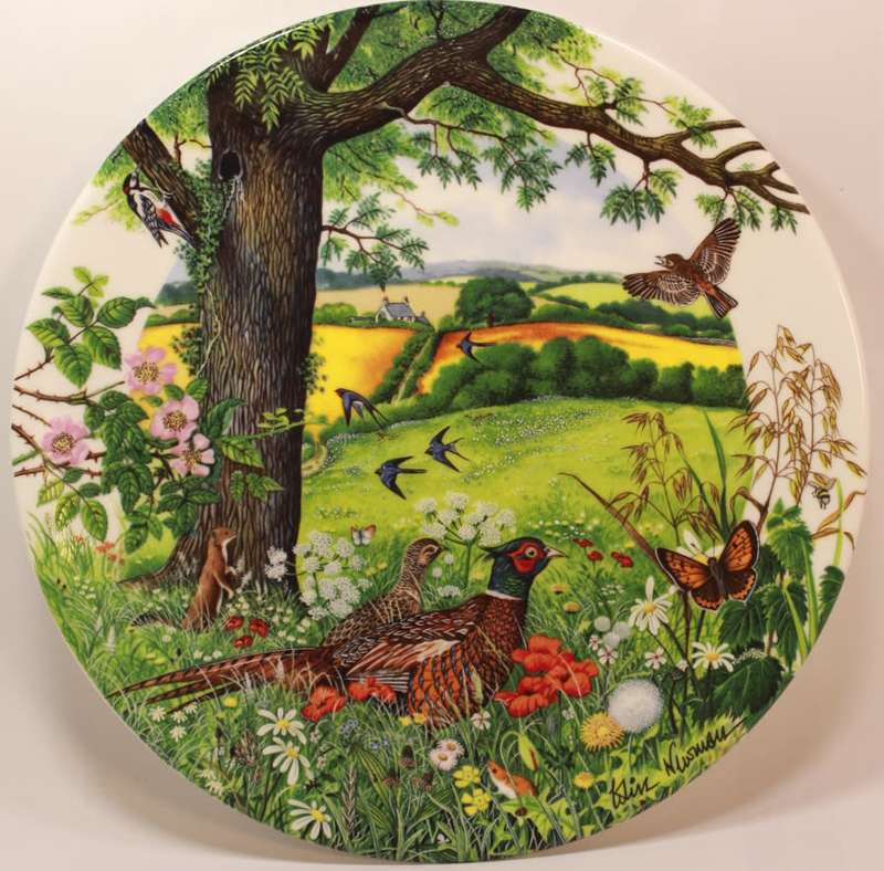 Wedgwood 1987 Bone China Wall Plate `Meadows and Wheatfields` Limited Edition #5767L by Colin Newman