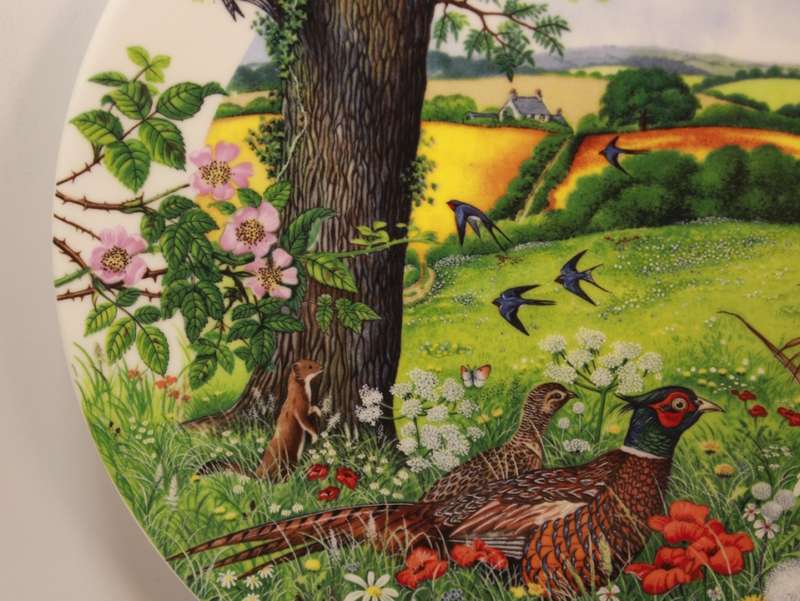 Wedgwood 1987 Bone China Wall Plate `Meadows and Wheatfields` Limited Edition #5767L by Colin Newman