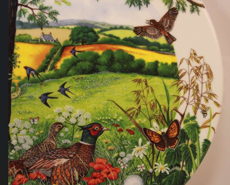 Wedgwood 1987 Bone China Wall Plate `Meadows and Wheatfields` Limited Edition #5767L by Colin Newman