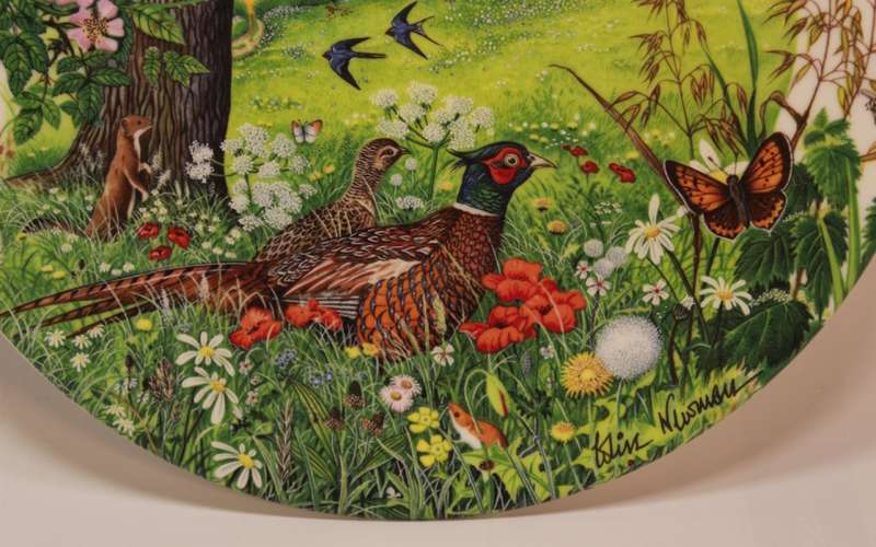 Wedgwood 1987 Bone China Wall Plate `Meadows and Wheatfields` Limited Edition #5767L by Colin Newman