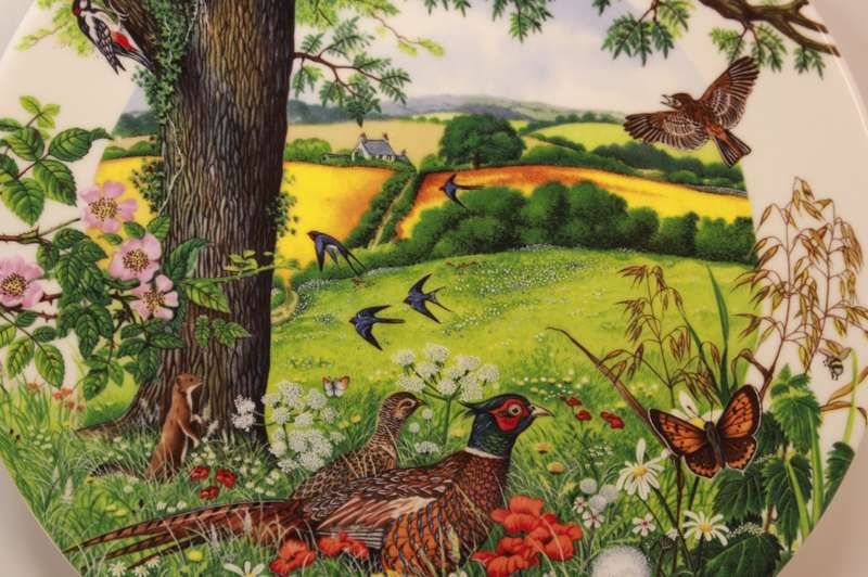 Wedgwood 1987 Bone China Wall Plate `Meadows and Wheatfields` Limited Edition #5767L by Colin Newman
