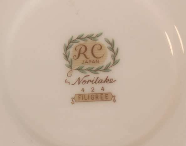 Filigree Pattern 424 Noritake Royal Ceramics White Bone China Tea Service Trio