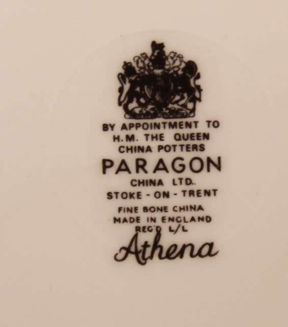 Pair of Paragon `Athena` Pattern Fine Bone China (Two) Dinner Plates