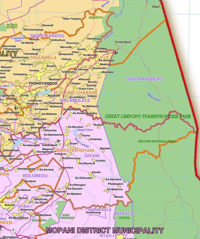 Limpopo Provincial Map - Printed and Laminated