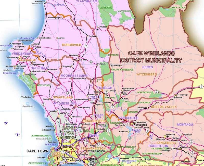 Western Cape Provincial Map - Printed Map