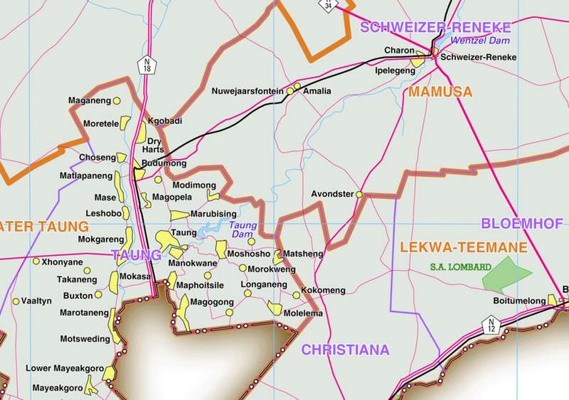 North West Provincial Map - Printed Map