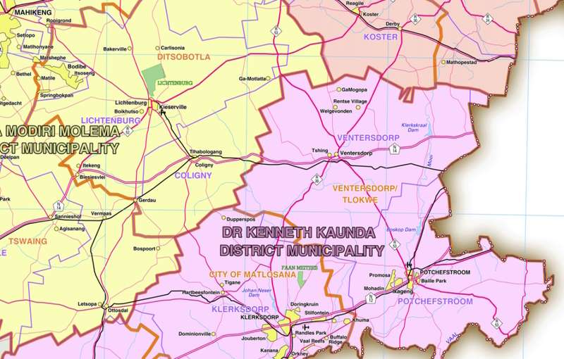 North West Provincial Map - Printed Map