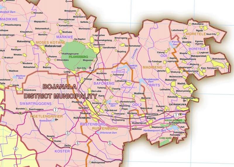 North West Provincial Map - Printed Map