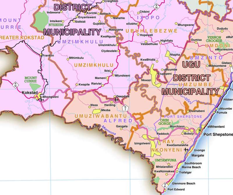 Kwa-Zulu Natal Provincial Map - Printed Map